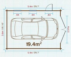 an image of a drawing of a car with measurements for the front and rear end