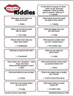 riddles for kids with the words riddles in red and white dots on it