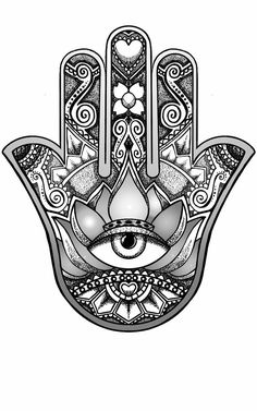 a hamsa with an all seeing eye on it