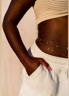 Simple and dainty, this gold belly chain can be worn in so many ways. Wear it with a dress or swimsuit to add the perfect touch of glitz to your vacation style. 18K gold plated on stainless steel. Comes in 4 different size 24", 26", 28" & 30" Extender: 6" Belly Chain Black Women, Gold Body Chain, Waist Jewelry, Inexpensive Clothes, Belly Jewelry, Belly Chain, Blazer With Jeans, Mens Jewelry Bracelet, Independent Designers Fashion