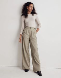 The Harlow Wide-Leg Pant Cropped Wide Leg Pants, Wide Leg Pant, Madewell Denim, Pull On Pants, Fashion History, Wide Leg Trousers, Straight Leg Pants, Cropped Pants, Trousers Women