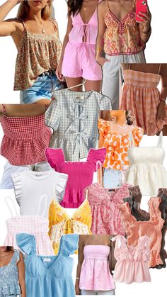 cutee Vacation Looks, Types Of Fashion Styles, Summer Tops, Cute Outfits, Spring Summer, Clothes