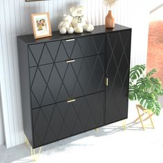 PRICES MAY VARY. ✅【ENTRANCE SHOE CABINET】The size of modern freestanding shoe cabinet is 43.3''W x 9.4''D x 47.2''H, the space-saving design and strong storage capacity is enough to keep home organized, Provides sufficient storage space. ✅【AMPLE STORAGE】Open shoe cabinet shelves provide space for essentials like wallets; The panel in each compartment can be adjusted or removed to hold different sizes of shoes; the top surface and drawer are perfect for socks, keys, wallet; the shoe cabinet also Shoe Rack Cabinet, Slim Shoe Cabinet, Shoe Cabinet Entryway, Shoe Organizer Entryway, Shoes Organizer, Narrow Shoe Rack, Entryway Modern, Cabinet Shelves, Hallway Closet