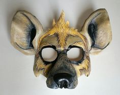 Leather Hyena Mask by GriffinForge on Etsy Striped Hyena, Dragon Mask