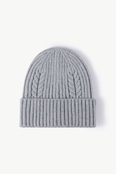 Classic Solid Beanie For Fall, Casual Cable Knit Beanie For Winter, Fitted Fall Beanie, Classic Solid Color Fall Beanie, Gray Acrylic Beanie Casual Style, Trendy Acrylic Beanie For Winter, Classic Solid Beanie For Winter, Solid Color Wool Beanie For Winter, Classic Winter Beanie In Solid Color