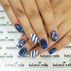 75+ Stunning Winter Nail Art Designs for the Christmas Holidays - HubPages Winter Nail Art Designs, Blue Christmas Nails, January Nail Designs, Snowflake Nail Art, Blue Sparkle