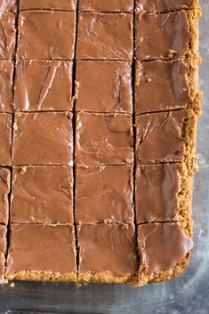 chocolate frosted squares on top of each other