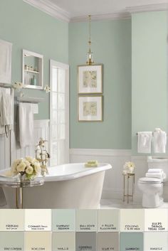 bathroom makeover, bathroom decoration, interior paint colors, bathroom wall decor Sage Green Wall Bathroom, Light Green Walls Bathroom, Sage Green Walls Bathroom, Sea Foam Bathroom, Seafoam Bathroom, Green Small Bathrooms, Seafoam Green Bathroom, Bathroom Paint Ideas