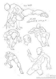 some sketches of different poses and body shapes