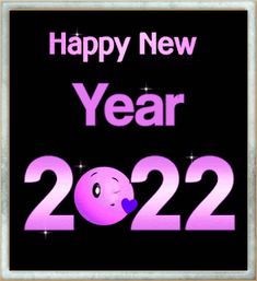 a happy new year card with a smiley face and the words,'happy new year 2021