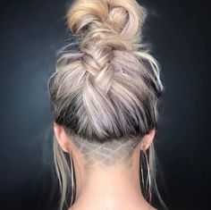 Undercut Cross Design, Women’s Shaved Undercut, Long Hair Undercut Women Nape, Slight Undercut Long Hair, Undercut Nape Women, Female Undercut Long Hair Design, Woman Undercut Long Hair, Subtle Undercut Women Long Hair, Part Shaved Hairstyles Women