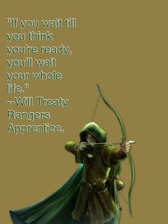 an animated character with a bow and arrow in his hand, text reads i'm green arrow see more