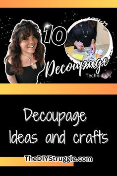 two banners with the words, 10 necotage ideas and crafts in white letters