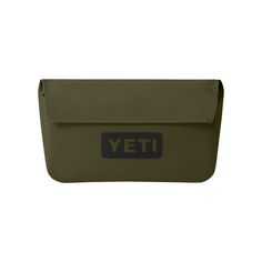 an army green yeti bag with the word yeti on it's side