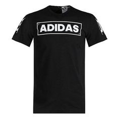 Adidas Adi 360 logo Printing Sports Round Neck Short Sleeve Black CV4536 (Men's) Adidas Logo Athletic Fit Short Sleeve Activewear, Adidas Activewear With Athletic Fit And Short Sleeve, Sporty Logo T-shirt For Streetwear, Adidas Logo Activewear For Streetwear, Adidas Sportswear For Streetwear, Casual Activewear With Three Stripes And Crew Neck, Adidas Three Stripes Crew Neck Activewear, Adidas Activewear With Three Stripes For Sports Events, Adidas Activewear For Sports Events With Three Stripes