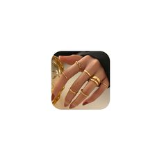 PRICES MAY VARY. Knuckle Rings Set：Include 10 Pcs simple rings and provide you with more sizes to suit your different fingers for stacking and creating cool looks,they are very lightweight but sturdy, and don't wear out or break easily Simple Stackable Finger Ring Set：You can wear it as overlapping ring, stacking rings, toe rings, thumb rings or knuckle rings at the same time to meet your different dress matching needs in every day Premium Material：Made of quality alloy, with silver or gold plat Rings Pack, Rings Set For Women, Rings Dainty, Simple Rings, Festival Jewelry, Knuckle Rings, Midi Rings, Ring Stacking, Rings Set