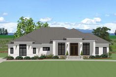 this is an artist's rendering of the front elevation of these houseplans