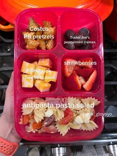 a plastic container filled with different types of food