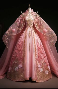 Magical Dress, Gowns Dresses Elegant, Old Fashion Dresses, Fantasy Dresses, Pink Gowns, Fantasy Gowns, Fairytale Dress, Ball Gowns Prom, Quince Dresses