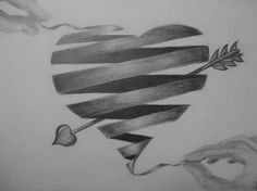 a drawing of a heart with an arrow