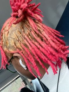 Blonde And Pink Locs, Dreads Black Women, Color Locs, Pink Locs, Locs Ideas, Purple Dreads, Dyed Dreads