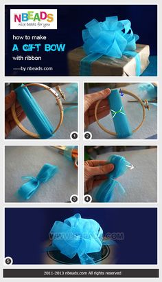 instructions for how to make a bow with ribbon