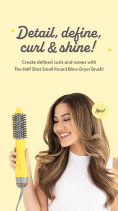 Time to create defined curls and waves with our Half Shot Small Round Blow-Dryer Brush! Simply follow along using these steps! Available on Drybar.com on 7/28! #hairtutorial #DrybarWithATwist #bangs #curls #summerhairstyles #hairtools Defined Curls, Flat Iron, Ulta Beauty, Hair Tools, Summer Hairstyles