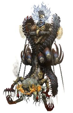 an image of a demonic creature with chains on it