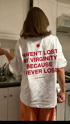 Shirts With Quotes Aesthetic, Funny Thrifted Shirts, Aesthetic Tees, Traditional Shoes, How To Have Style, Silly Shirt, Crocband Clog, Crocs Crocband, Clog Shoes