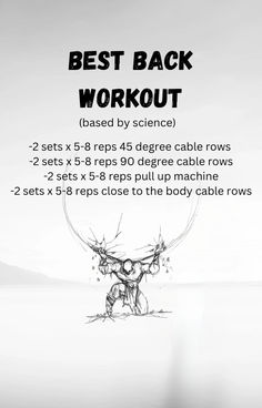 the best back workout for beginners is shown in black and white, with instructions on how to use it