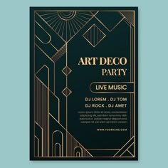 an art deco party flyer template