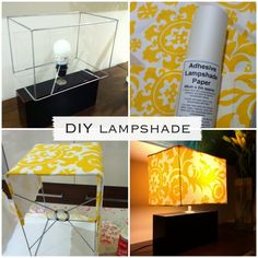 diy lampshade made with acrylic paint and an old lamp shade