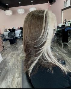 Halo Hair Colors, Under Hair Dye, Bleached Bangs, Brown Hair Color Shades, Pelo Cafe, Grey Hair Transformation, Hair Inspiration Long, Brown Hair Dye