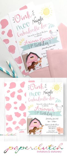 some pink and white paper with different designs on it