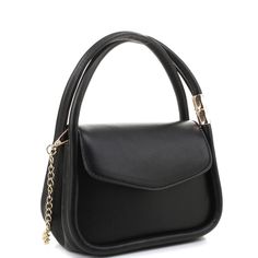 PRICES MAY VARY. Dimensions - 8"L x 3.9"W x 5.5"H, 3.25"drop handle/ Optional chain decorated shoulder strap/ Faux-leather material/ Gold-tone hardware/ Closure - flap with magnetic snap/ Womens Girls Small Vegan Leather Top-Handle Satchel Clutch Purse Crossbody Bag Purse Crossbody, Black Shoulder Bag, Hobo Handbags, Clutch Purse, Leather Top, Leather Material, Luggage Bags, Purses Crossbody, Leather Women