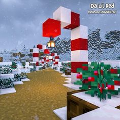 an image of a christmas scene in minecraft