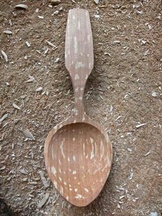 a wooden spoon laying on the ground