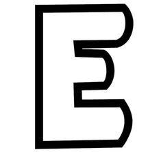 the letter e in black and white