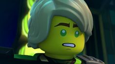 the lego movie character is looking at something