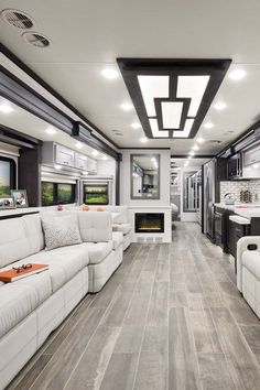 Let's take one more look at the stunning new colors in the 2023 Venetian featuring the Lifestyle Edition™ Casera decor and Asheville cabinetry. When you want to live in luxury on the road, Venetian is the top choice in Class A diesel motorhome living. Luxury Caravans, Motorhome Living, Rv Living Room, Luxury Rv Living, Motorhome Remodel, Rv Interior Design, Rv Floor Plans, Motorhome Interior, Rv Interior Remodel