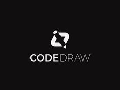 a black and white logo with the word codedraw in it's center