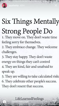 an image of a sign that says six things mentally strong people do