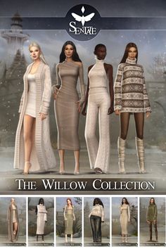 the willow collection is available in all sizes and colors, including long - sleeved dresses