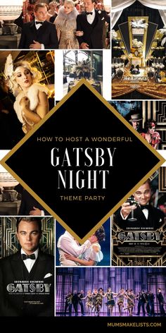 Images from The Great Gatsby movie and Broadway stage show Formal Party Themes, Great Gatsby Party Ideas, Ball Themes, Great Gatsby Themed Party, Thanksgiving Games For Kids, Jay Gatsby, Gatsby Themed Party