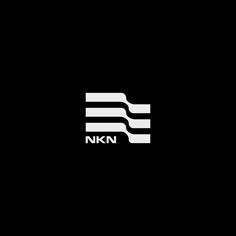 a black and white logo with the letter nkn on it's side