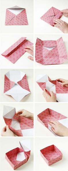 step by step instructions to make an origami box