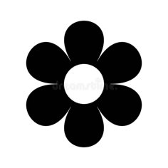 a black and white flower icon on a white background royalty image stock images, clippings