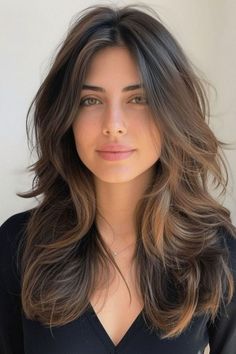 Long Layers Women Layered Haircut Long, 2024 Haircut Women, Women Haircut With Curtain Bangs, Haircuts For Medium Length Hair Side Part, Long Hair Length Haircut, Blowout For Wedding, Wedding Hairstyles Layered Hair, Haïr Cut For Women Medium, Haircut Style For Women 2024