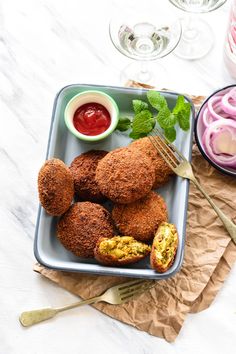 some food is sitting on a plate and ready to be eaten