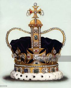 a drawing of a crown with jewels on it